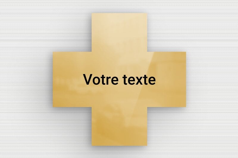 Plaque Croix Personnalisée - Laiton - 50 x 50 mm - poli - none - sur-mesure-s-laiton-croix