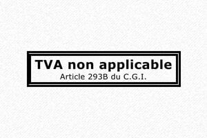 Tampon TVA Non Applicable pour Auto Entrepreneur - TVA non applicable - Tampon grand format 60 x 40 mm - 60 x 40 mm - 16 lignes max. - encre black - boîtier noir - ae-tva01