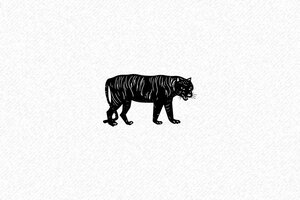 Tampon animaux - Tampon Tigre - 40 x 15 mm - 40 x 15 mm - 6 lignes max. - encre black - animal31