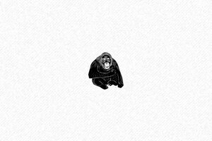 Tampon animaux - Tampon Bois Gorille - 40 x 15 mm - 40 x 15 mm - 6 lignes max. - encre black - animal34
