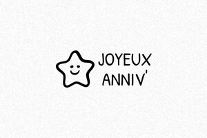 Tampon joyeuses fêtes - Tampon  Joyeux Anniversaire Compact - 40x15 - 40 x 15 mm - 6 lignes max. - encre black - anniversaire-mini