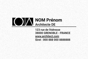 Tampon permis construire pour un architecte - Trodat Printy 4913 - 58 x 22 mm - 8 lignes max. - encre black - boîtier noir - architect01