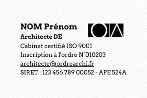Tampon permis construire pour un architecte - Trodat Printy 4928 - 60 x 33 mm - 13 lignes max. - encre black - boîtier rouge - architecte1-4928