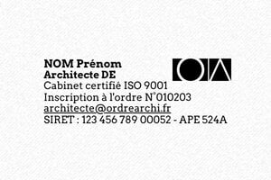 Tampon architecte - Trodat Mobile 9413 - 58 x 22 mm - 8 lignes max. - encre black - boîtier argent - architecte1-mo9413