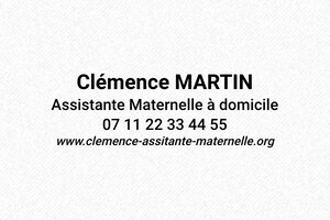 Tampon assistante maternelle - Trodat Printy 4913 - 58 x 22 mm - 8 lignes max. - encre black - boîtier noir - ast-maternelle-02
