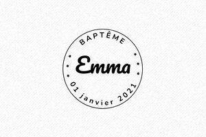 Tampon baptême - Tampon bois 10060 - 100 x 60 mm - 24 lignes max. - encre black - bapteme02