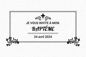 Tampon baptême - Tampon bois 10060 - 100 x 60 mm - 24 lignes max. - encre black - bapteme09
