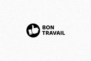Tampon enseignant français - Tampon Bois Bon Travail G - 40 x 15 mm - Encouragement Scolaire - 40 x 15 mm - 6 lignes max. - encre black - boîtier noir - bontravail07