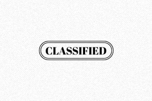Tampon top secret - Tampon Classified - LEssentiel pour vos Projets Secrets - 40 x 15 mm - 6 lignes max. - encre black - classified04