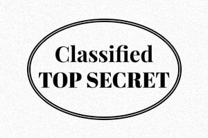 Tampon top secret - Tampon Classified - Pour une Customisation Mystérieuse - 60 x 40 mm - 16 lignes max. - encre black - classified05