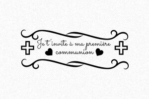 Tampon Communion Célébration - 60 x 25 mm - 10 lignes max. - encre black - communion04