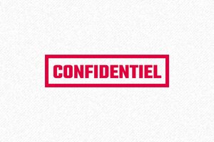 Nos tampons encreurs avec la mention CONFIDENTIEL - Tampon Confidentiel - Format Rectangulaire 47x18mm - 47 x 18 mm - 7 lignes max. - encre red - boîtier noir - confidentiel04