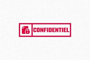 Nos tampons encreurs avec la mention CONFIDENTIEL - Tampon Auto-Encré Confidentiel - Design Compact - 47 x 18 mm - 7 lignes max. - encre red - boîtier noir - confidentiel05