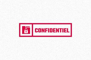 Nos tampons encreurs avec la mention CONFIDENTIEL - Tampon Confidentiel Automatique - Pour Documents Sensibles - 47 x 18 mm - 7 lignes max. - encre red - boîtier noir - confidentiel07