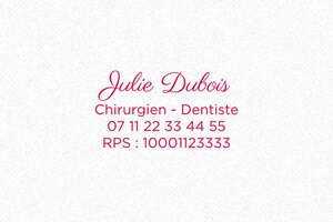 Nos tampons en ligne pour dentistes - Trodat Printy 4913 - 58 x 22 mm - 8 lignes max. - encre red - boîtier rouge - dentiste-07