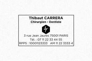 Nos tampons en ligne pour dentistes - Trodat Metal 5203 - 49 x 28 mm - 11 lignes max. - encre black - boîtier anneau noir - dentiste-16
