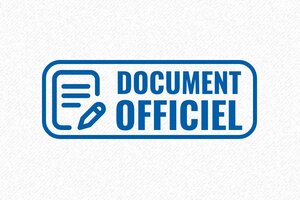 Tampon document officiel - Tampon Officiel Polyvalent - Authentification Professionnelle - 58 x 22 mm - 8 lignes max. - encre blue - boîtier noir - doc-officiel05