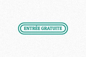 Tampon entrée gratuite - Tampon Moderne Entrée Gratuite - Lavenir de lévénementiel! - 47 x 18 mm - 7 lignes max. - encre green - boîtier vert - entree-gratuite05