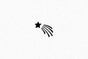 Tampon étoile - Tampon Étoile Filante - Faites un Vœu en 40x15mm - 40 x 15 mm - 6 lignes max. - encre black - boîtier noir - etoile01
