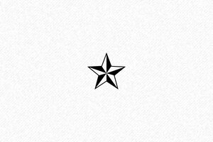 Tampon étoile - Tampon Étoile Nautique - 40x15 mm - Esprit marin - 40 x 15 mm - 6 lignes max. - encre black - etoile02