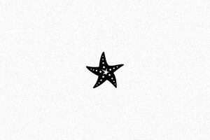 Tampon étoile - Tampon Étoile de Mer - Immersion Marine en 40x15mm - 40 x 15 mm - 6 lignes max. - encre black - boîtier noir - etoile03