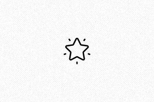 Tampon étoile - Tampon Étoile Brillante - Scintillez en 40x15mm - 40 x 15 mm - 6 lignes max. - encre black - etoile05