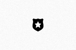 Tampon étoile - Tampon Étoile Police : Loutil parfait pour vos créations - 40 x 15 mm - 6 lignes max. - encre black - boîtier noir - etoilepolice