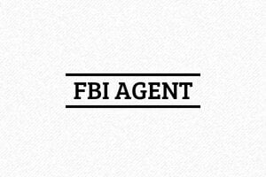Tampon top secret - Tampon FBI - Authentifiez vos documents! - 40 x 15 mm - 6 lignes max. - encre black - fbi01
