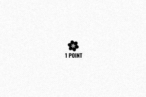 Mini tampon carte de fidélité - Trodat Printy 4921 - 12 x 12 mm - 4 lignes max. - encre black - boîtier noir - fidelity-1point-flower