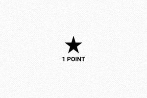 Mini tampon carte de fidélité - Tampon Fidélité Étoile - Récompensez la Loyauté de vos Clients - 40 x 15 mm - 6 lignes max. - encre black - fidelity-1point-star