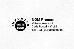 Tampon adresse - Trodat Printy 4913 - 58 x 22 mm - 8 lignes max. - encre black - boîtier noir - flo-ml4-4913