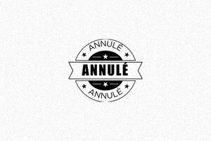 Nos tampons avec la formule ANNULÉ - Tampon Annulé - Tampon bois - 30x30 - Manuel ROND - 30 x 30 mm - 12 lignes max. - encre black - formule-annule05