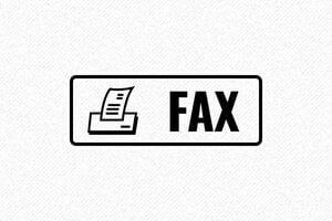 Nos tampons avec formules personnalisables - Tampon Fax : Signalez vos documents à faxer - 47 x 18 mm - 7 lignes max. - encre black - boîtier noir - formule-fax