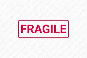 Nos tampons avec la formule FRAGILE - Tampon Fragile Automatique - Manipulation avec Précaution - 47 x 18 mm - 7 lignes max. - encre red - boîtier noir - formule-fragile2