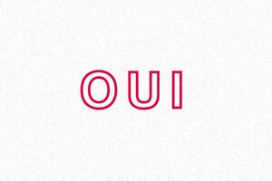 Nos tampons avec la formule OUI - Tampon Affirmatif OUI - Format Compact - 38 x 14 mm - 5 lignes max. - encre red - boîtier noir - formule-oui05
