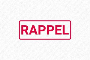 Nos tampons avec la formule RAPPEL - Tampon rappel - 47 x 18 - Automatique - ROUGE - 47 x 18 mm - 7 lignes max. - encre red - boîtier noir - formule-rappel