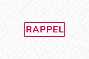 Nos tampons avec la formule RAPPEL - Tampon rappel rectangle - 38x14mm - Monture Printy 4.0 - 38 x 14 mm - 5 lignes max. - encre red - boîtier noir - formule-rappel01