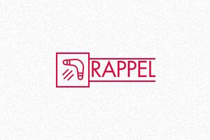 Nos tampons avec la formule RAPPEL - Tampon Formule rappel rectangulaire - 38x14mm - Monture Printy 4.0 - 38 x 14 mm - 5 lignes max. - encre red - boîtier noir - formule-rappel02