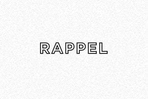 Nos tampons avec la formule RAPPEL - Tampon Rectangulaire Formule rappel  - 38x14mm - Monture Printy 4.0 - 38 x 14 mm - 5 lignes max. - encre black - boîtier noir - formule-rappel03