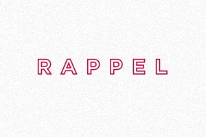 Nos tampons avec la formule RAPPEL - Trodat Printy 4916 - 70 x 10 mm - 4 lignes max. - encre red - boîtier noir - formule-rappel10