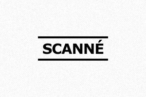 Nos tampons avec la formule SCANNÉ - Tampon Scanné Essentiel - 38x14 mm - 38 x 14 mm - 5 lignes max. - encre black - boîtier noir - formule-scan03
