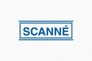 Nos tampons avec la formule SCANNÉ - Tampon Scanné Premium - 47 x 18 mm - 47 x 18 mm - 7 lignes max. - encre blue - boîtier noir - formule-scan04