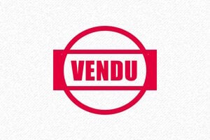 Nos tampons avec la formule VENDU - Tampon Vendu Rectangulaire - Clarté Assurée - 40 x 40 mm - 16 lignes max. - encre red - boîtier noir - formule-vendu02