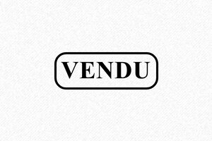 Nos tampons avec la formule VENDU - Tampon 40x15 Vendu - Grande Visibilité - 40 x 15 mm - 6 lignes max. - encre black - boîtier noir - formule-vendu05