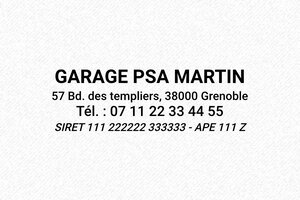 Tampon garage - Trodat Printy 4913 - 58 x 22 mm - 8 lignes max. - encre black - boîtier noir - garage-02