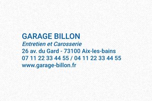 Tampon garage - Trodat Printy 4913 - 58 x 22 mm - 8 lignes max. - encre blue - boîtier bleu pastel - garage-03