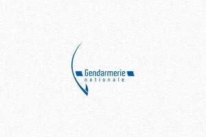 Tampon gendarmerie nationale - Trodat Printy 4913 - 58 x 22 mm - 8 lignes max. - encre blue - boîtier bleu - gendarmerie01