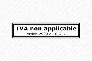 TVA non applicable - Tampon grand format 60 x 40 mm - 60 x 40 mm - 16 lignes max. - encre black - boîtier noir - ae-tva01
