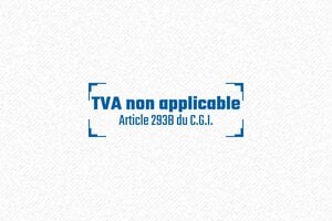 Tampon Auto Entrepreneur TVA - Formule TVA non applicable Trodat Printy 38 x 14 - 38 x 14 mm - 5 lignes max. - encre blue - boîtier noir - ae-tva03