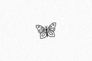 Tampon Papillon Discret - 40 x 15 mm - 6 lignes max. - encre black - animal20